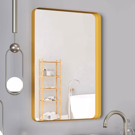Specchi decorativi senza cornice per bagno, montati a parete, in ferro, con cornice in alluminio, in verticale o in orizzontale, facili da installare