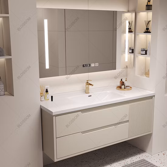 Armadietto da bagno personalizzato moderno in compensato di vendita caldo