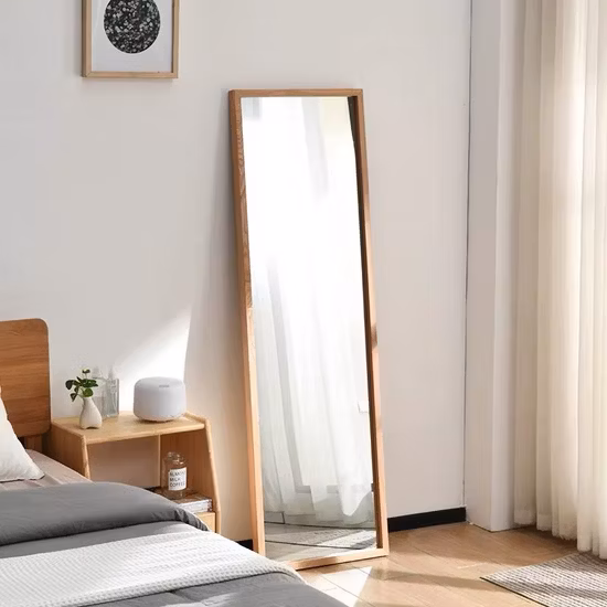 Ortonbath Specchio da toeletta da pavimento a tutta lunghezza con cornice dorata, senza cornice in rame, luci a LED, interruttore con sensore tattile, retroilluminato, specchio da toeletta a tutta lunghezza per bagno