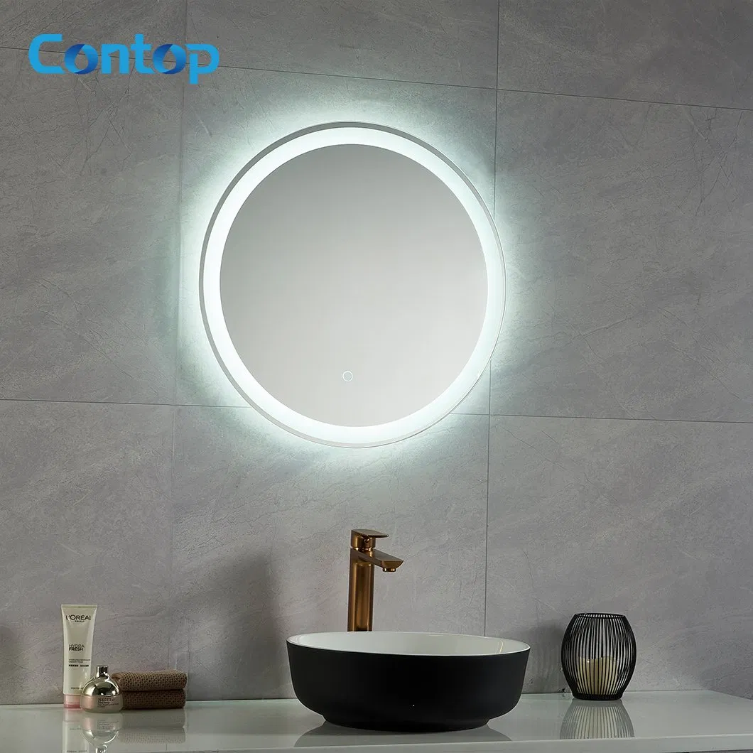 Approvazione SAA Specchio LED da bagno rettangolare per hotel, standard di lusso, con cornice in metallo, standard australiano