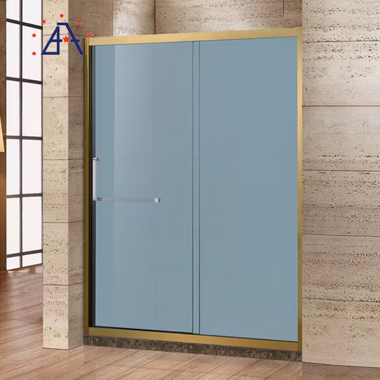 Bagno rotondo semplice e moderno, dal design di lusso e senza cornice, con doccia e porta scorrevole in vetro (CK